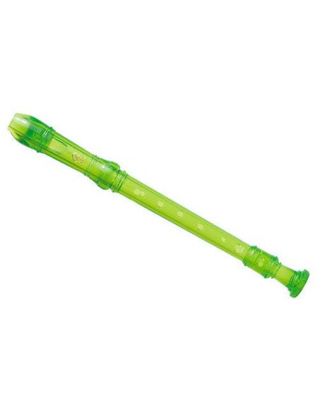 Flûte à bec soprano, doigté baroque, corps vert translucide
