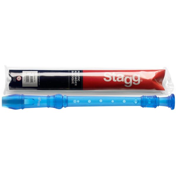 Flûte à bec soprano, doigté baroque, corps Bleu translucide