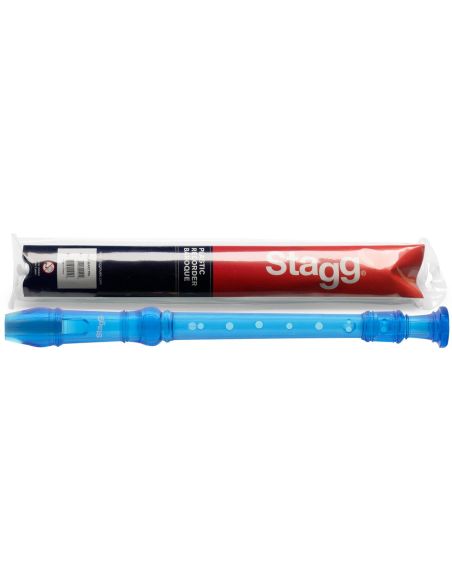 Flûte à bec soprano, doigté baroque, corps Bleu translucide