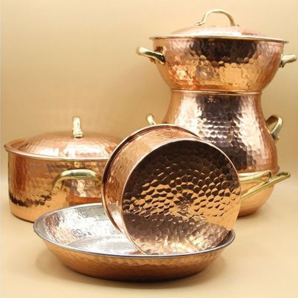 طقم طبخ نحاس مطروق