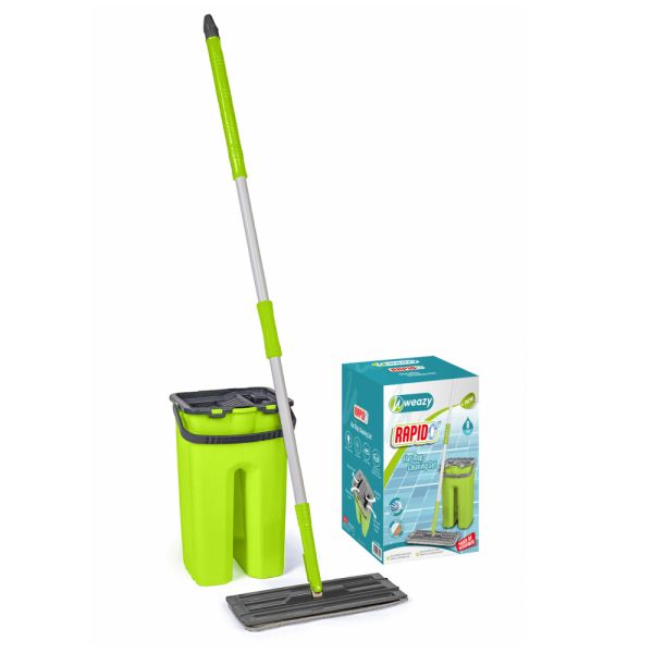 Weazy Rapido Balai Plat Avec Seau À...