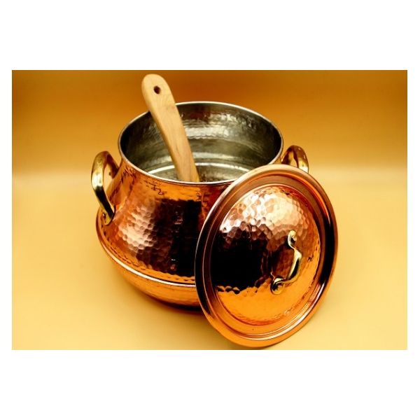 Marmite à soupe en cuivre martelé 3L...