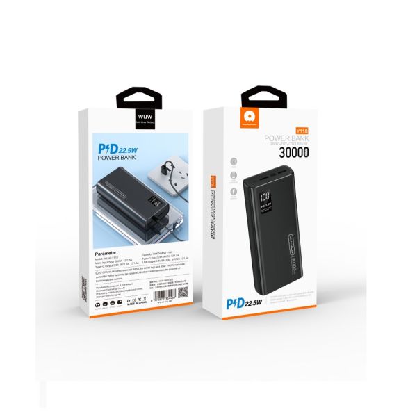 WUW Y118 Power Bank 30000mAh PD20W +...