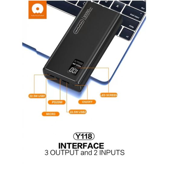 WUW Y118 Power Bank 30000mAh PD20W +...