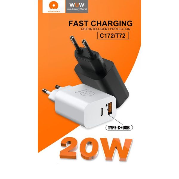 WUW C172 Chargeur Mural Rapide 20W...