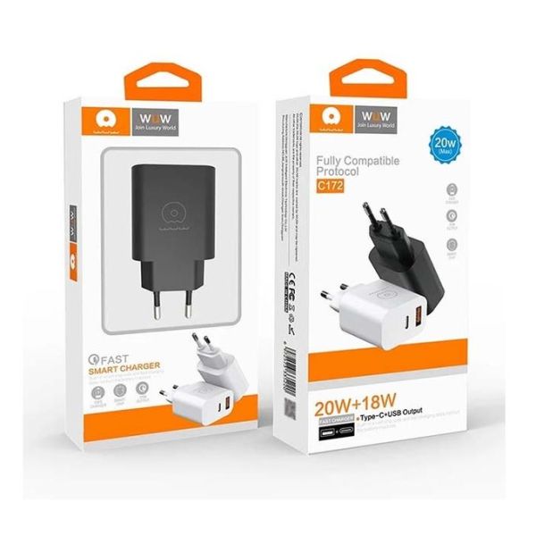 WUW C172 Chargeur Mural Rapide 20W...