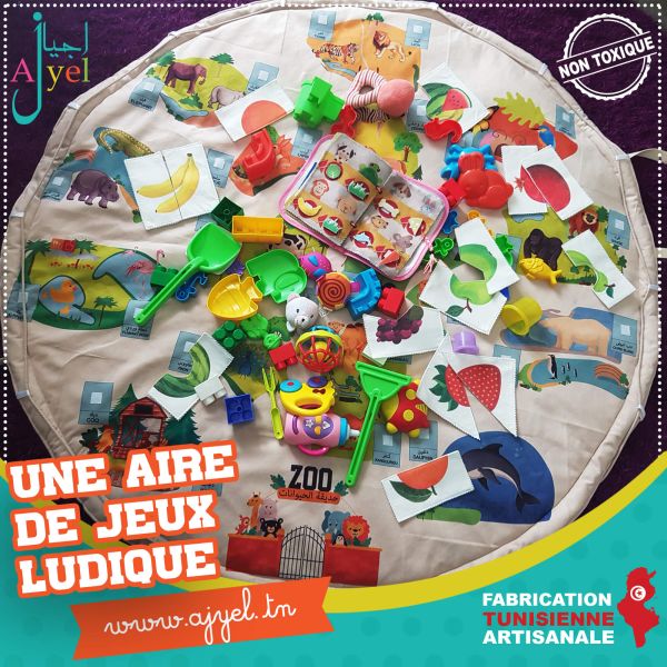 Tapis de jeu nomade : l'univers des animaux