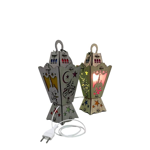 فانوس خشبي مضيء 35صم