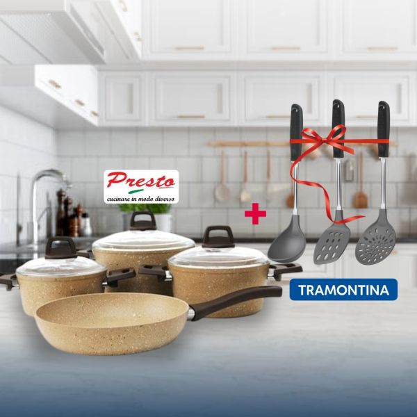 Presto 7 Piece Granite Beige Cookware...