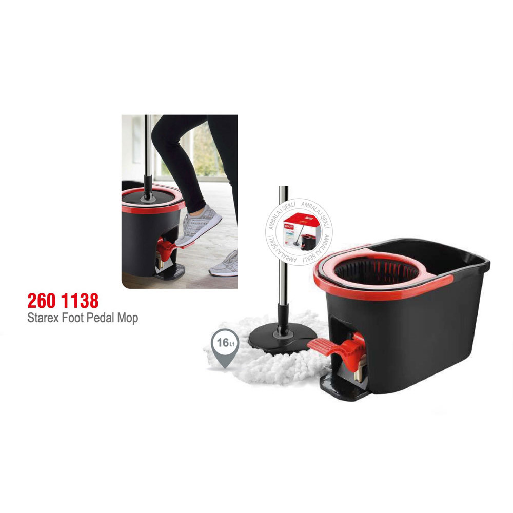 مجموعة ممسحة برأس دوار ودواسة PROFF...