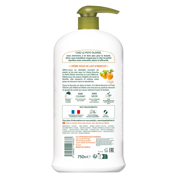 Crème Douche Lait d''Abricot -750ml