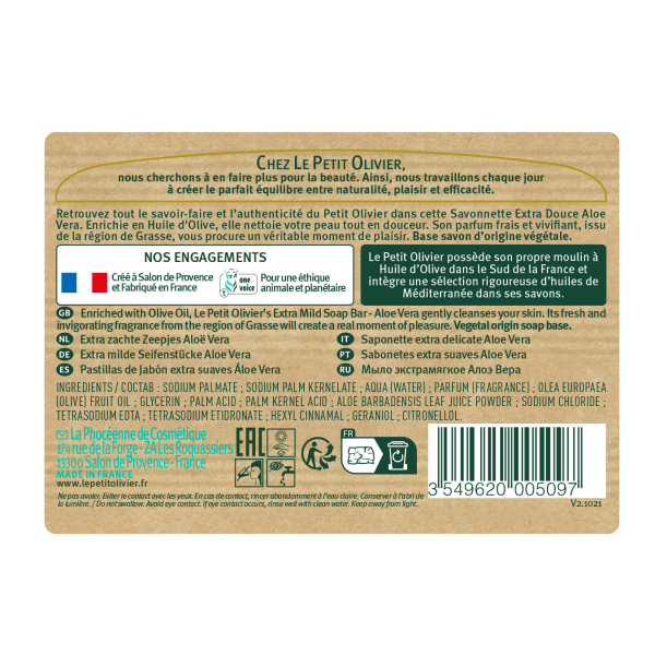 2 Savonnettes Extra Douces Aloe Vera...