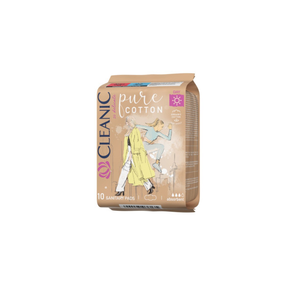 Cleanic Pure Cotton – Serviettes hygiéniques jour – 10...