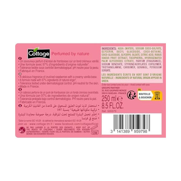 Gel Douche Lait Hydratant Cottage –...