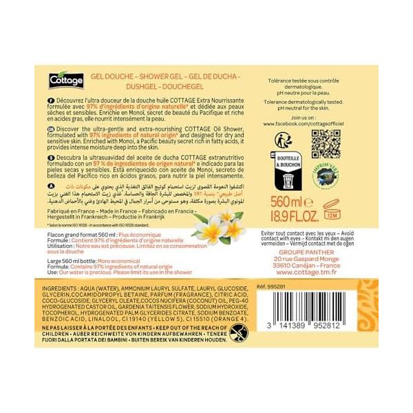 Huile de Douche Précieuse Cottage –...