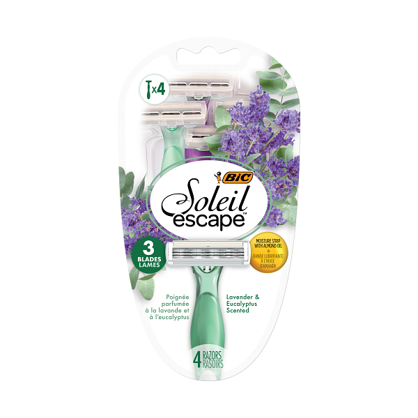 BIC Soleil Escape 3 lames pour Femme - Blister de 4