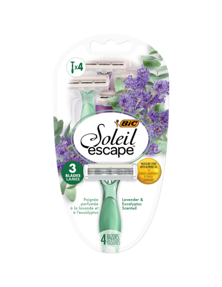 BIC Soleil Escape 3 lames pour Femme - Blister de 4
