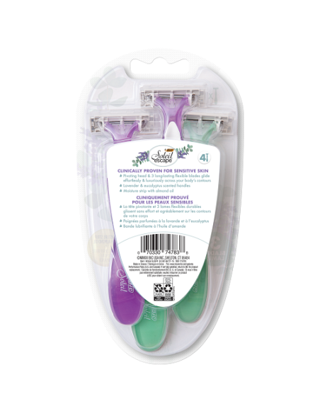 BIC Soleil Escape 3 lames pour Femme - Blister de 4