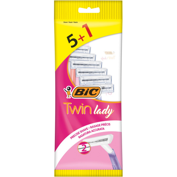 BIC Twin Lady Rasoirs Jetables - Pochette de 5+1