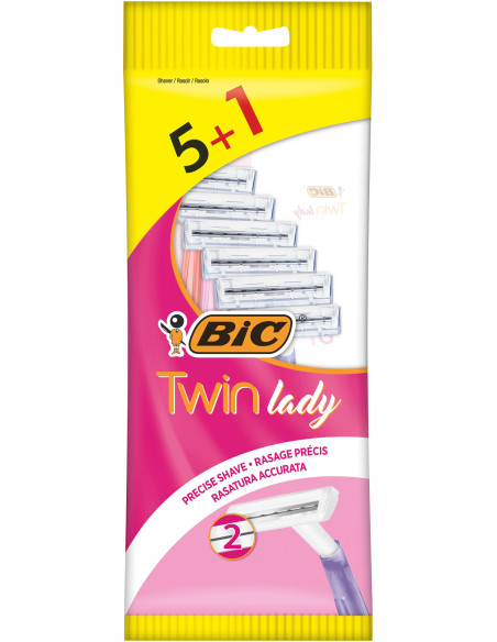 BIC Twin Lady Rasoirs Jetables - Pochette de 5+1