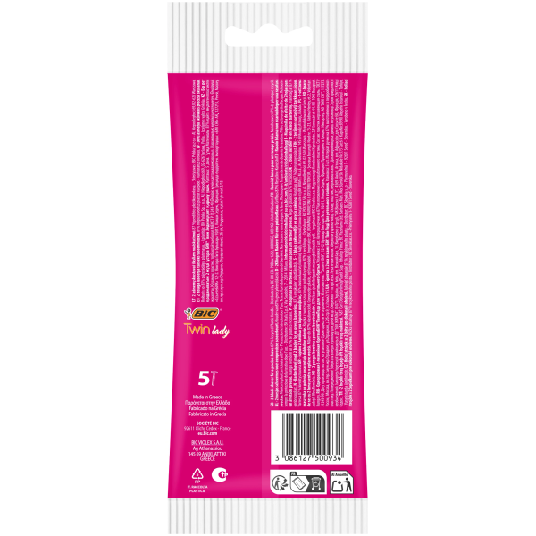 BIC Twin Lady Rasoirs Jetables - Pochette de 5