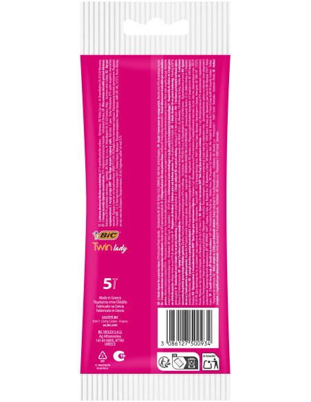 BIC Twin Lady Rasoirs Jetables - Pochette de 5