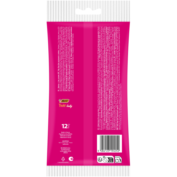 BIC Twin Lady Rasoirs Jetables - Pochette de 8+4