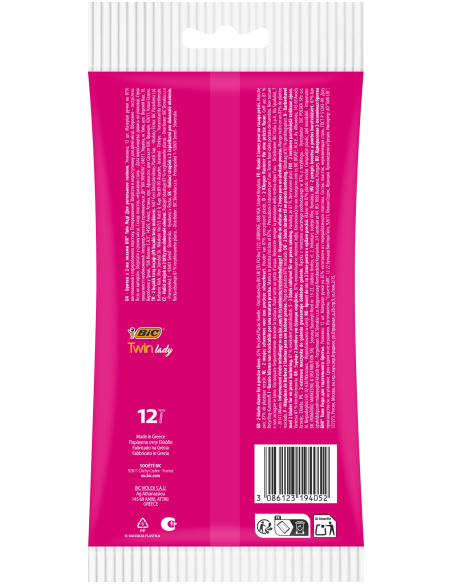 BIC Twin Lady Rasoirs Jetables - Pochette de 8+4