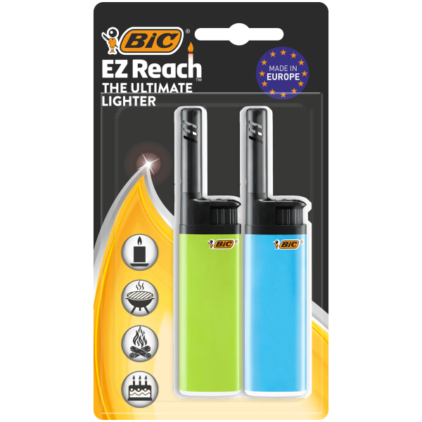 BIC EZ Reach Briquet Multi-Usages - Pack de 2, Couleur Assortie