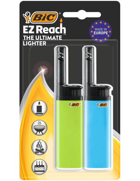 BIC EZ Reach Briquet Multi-Usages - Pack de 2, Couleur Assortie