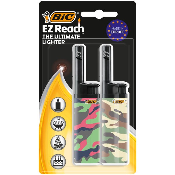 BIC EZ Reach Briquet Multi-Usages - Pack de 2, Couleur Assortie