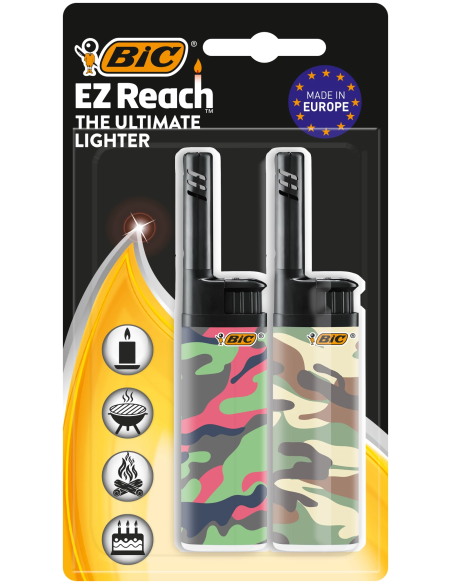 BIC EZ Reach Briquet Multi-Usages - Pack de 2, Couleur Assortie