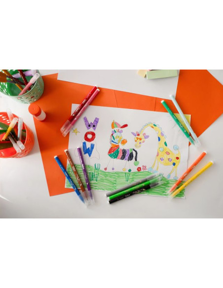 BIC Kids Kid Couleur Feutres de coloriage Pointe moyenne - Couleurs assorties, Pack de 12