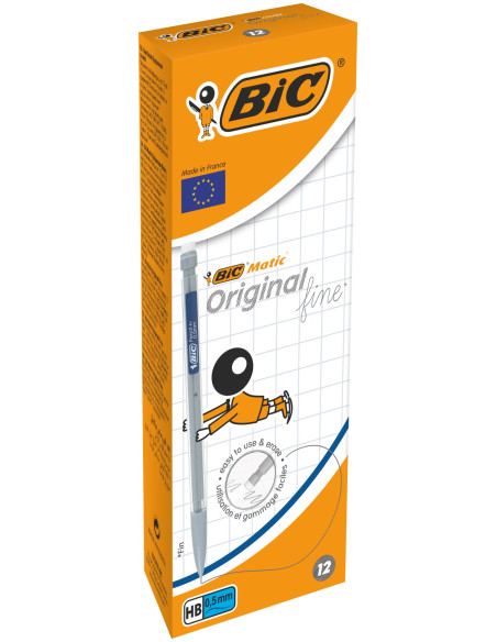 BIC Matic Original Fine Porte-Mines HB 0,5 mm - Couleurs Assorties, Boîte de 12