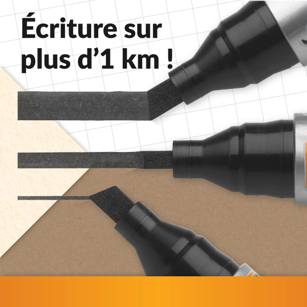 BIC Marqueurs Permanents à Pointe Ogive - Noir, Pack de 12