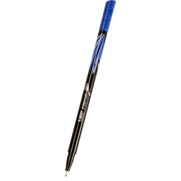 BIC Intensity Stylo Feutre d'écriture Pointe Fine - Bleu foncé, Boîte de 12
