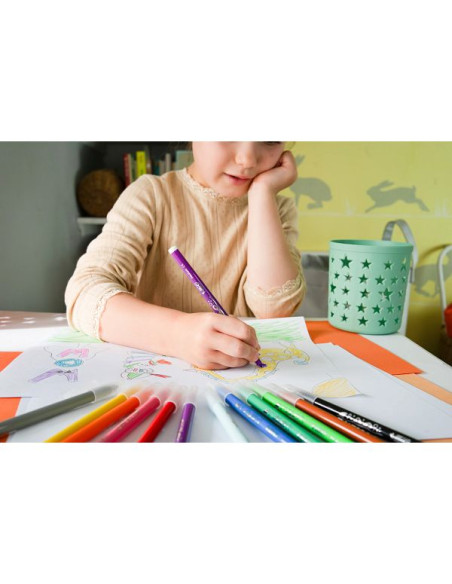 BIC Kids Kid Couleur Feutres de coloriage Pointe moyenne - Couleurs assorties, Pack de 18