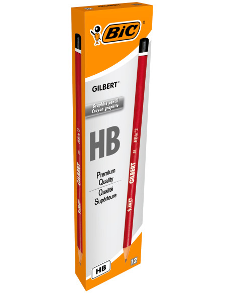 BIC Gilbert Crayons à Papier - HB, Boîte de 12