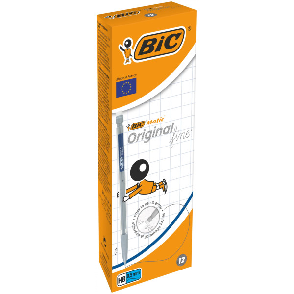 BIC Matic Original Fine Porte-Mines HB 0,5 mm - Couleurs Assorties, Boîte de 12