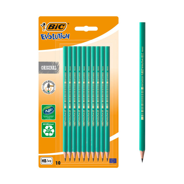 BIC Evolution Original Crayons à Papier - HB, Blister de 10
