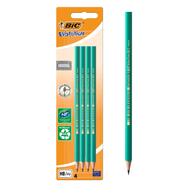 BIC Evolution Original Crayons à Papier - HB, Blister de 4