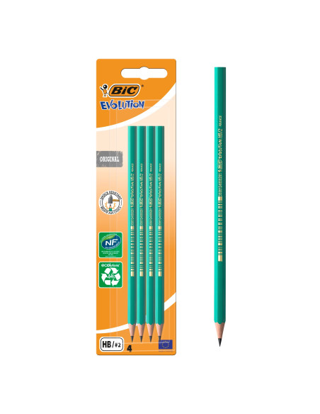 BIC Evolution Original Crayons à Papier - HB, Blister de 4
