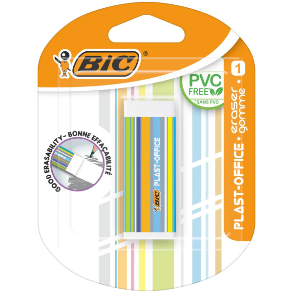 BIC Plast-Office Gomme Blanche - Blister de 1 2