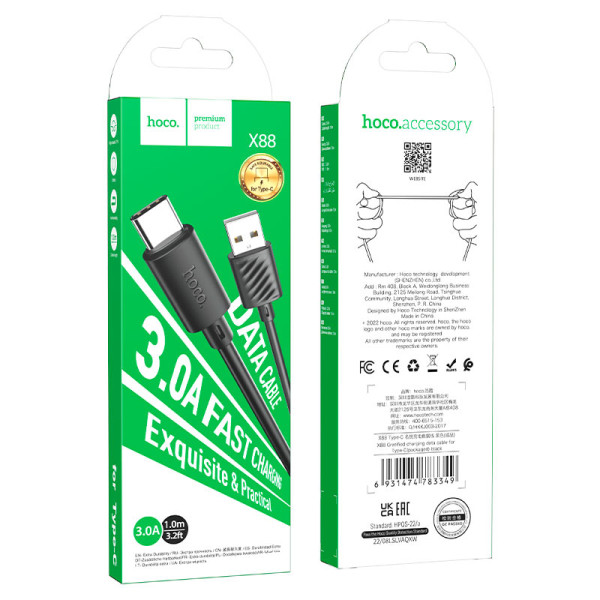 Câble HOCO X88 USB Vers Type-C 3A - 1...