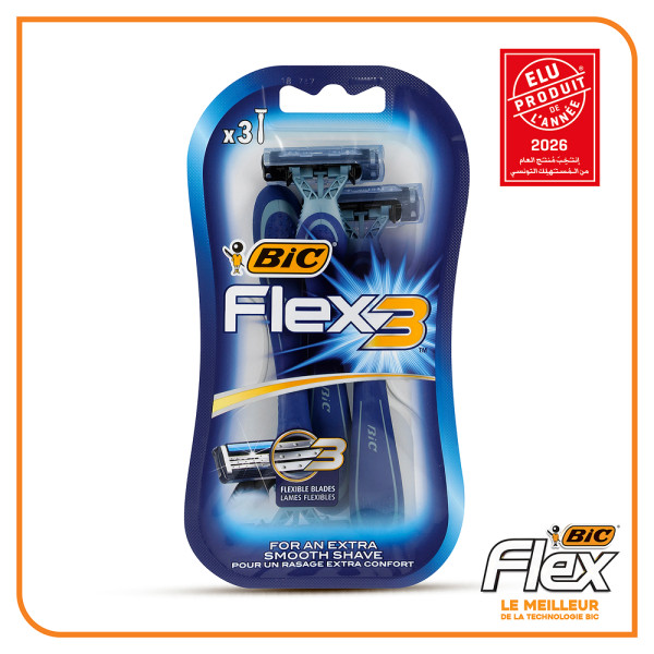 BIC Flex 3 Rasoirs  3 lames pour Homme - Blister de 3
