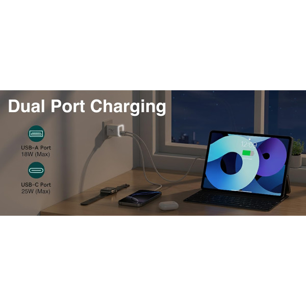 Chargeur Super Rapide PD25W + USB...