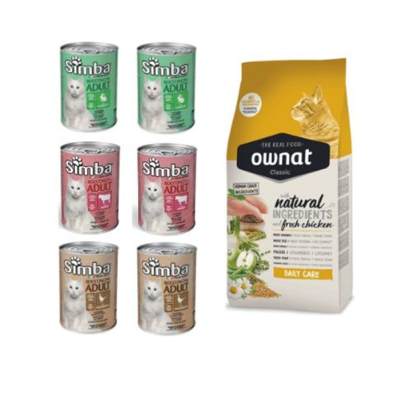 Pack Pour Chat  Croquette Ownat & 6...