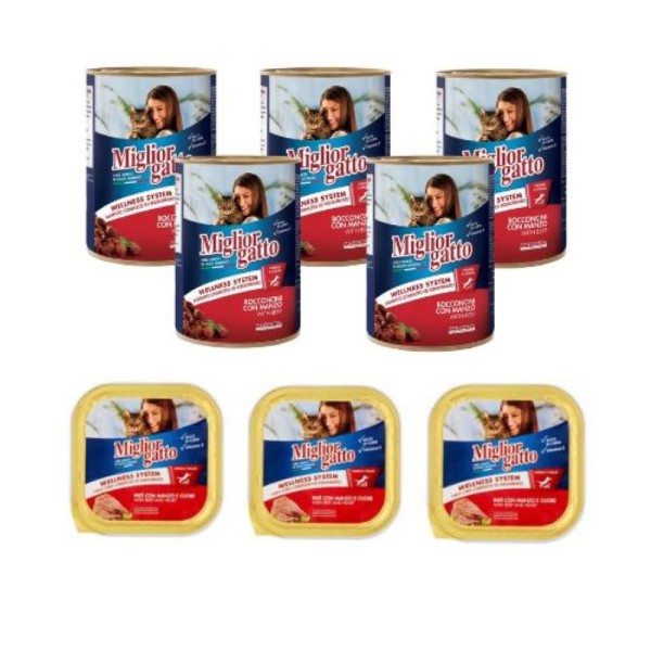 Pack de 5 boîtes  et 3 barquettes pour chat de la marque...