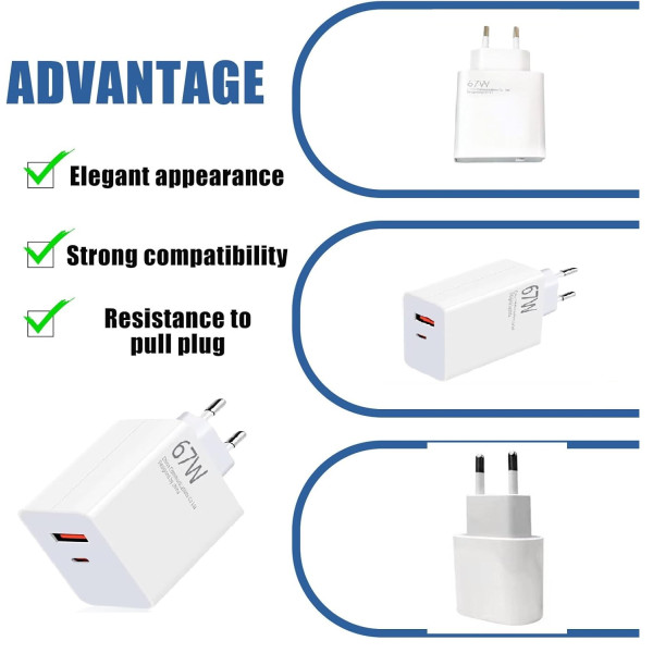 Chargeur Rapide PD67W GAN avec 2...