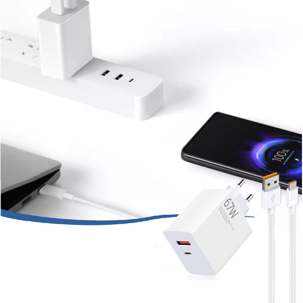 Chargeur Rapide PD67W GAN avec 2...